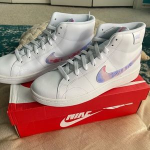 Brand new Nike Court Royale 2 Mid Sneakers. Beautiful unique tie dye swoosh.